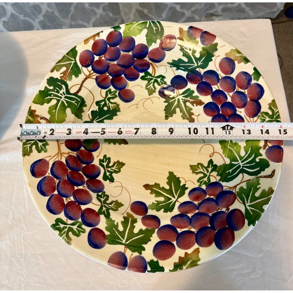 La Ceramica VBC Nove Italy Grape Vine Charger Plate and Serving Bowl Set Tuscan